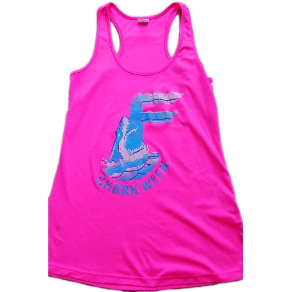 Sport Tek Hot Pink Shark Week Tank Top XS